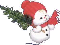 snowman baby in a red cap with a green christmas - snowman baby in a red cap with a green christmas tree