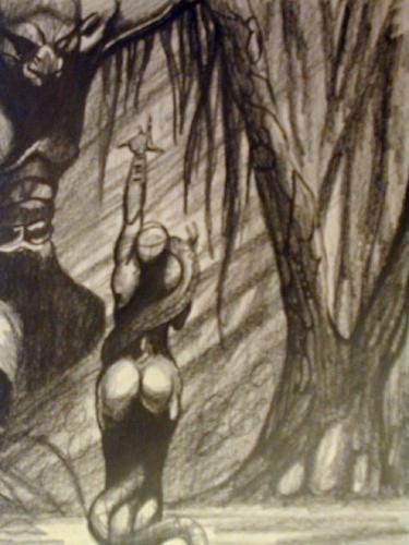 The Swamp Demon - A sketch from a Frank Frazetta book.