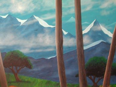 Alaskan Snow Mountain - Oil painting of a mountain landscape.