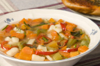 Vegetable soup - Mixed vegetable soup - with carrots, radish, cauliflower,tomatoes - nourishing and tasty!