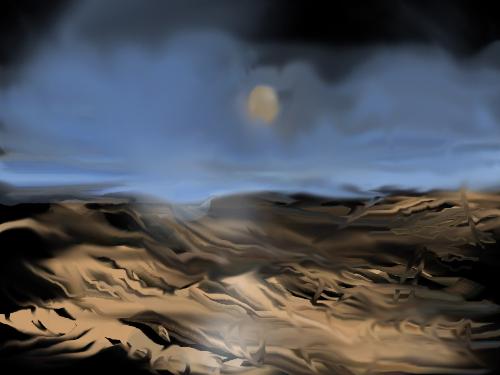 Moonlit night - digital painting