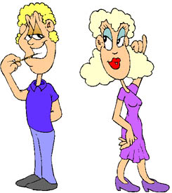 a man standing by a woman brushing his teeth - a man standing by a woman brushing his teeth a man standing by a woman brushing his teeth - a man standing by a woman brushing his teeth