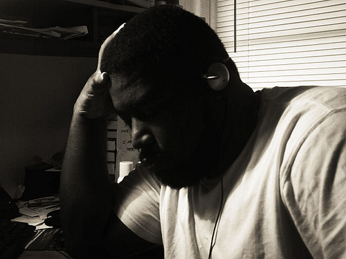Problematic Music - A problematic guy spending his time thinking while listening to music.