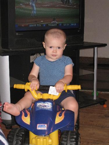 My grandson Gabriel - grandson riding his bike