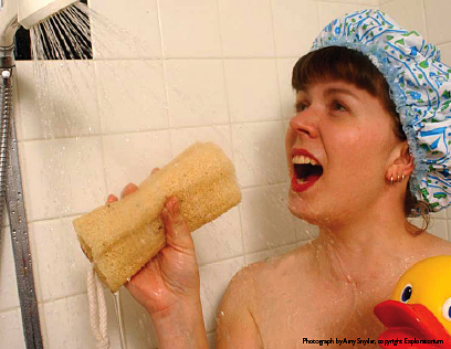 Shower singer - Taking shower and singing.