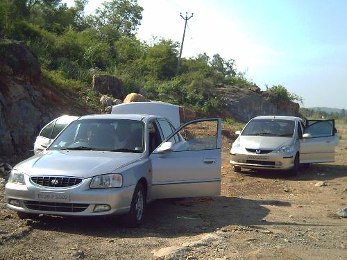 tour - a trip to andhra pradesh frm tamilnadu. by two family in two luxary cars HYUNDAI 'ACCENT'& HONDA 'CITY'.
