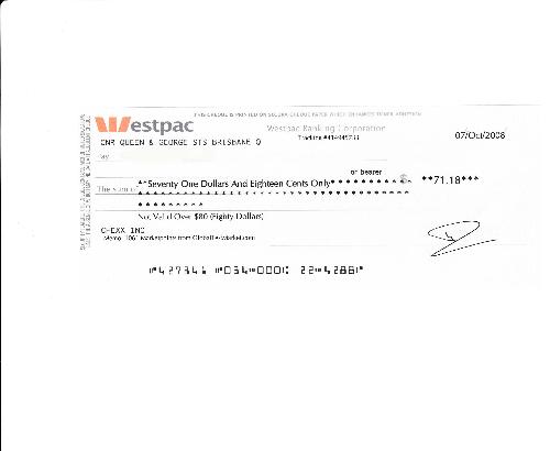 globaltestmarket payment - cheque received from GlobalTestMarket on the 21.10.08