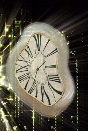 Time Travel - A warped Roam Numerial clock, depicting time travel...