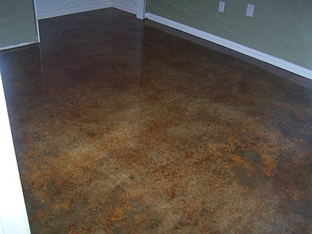 Acid Stain Concrete - Bedroom - This is a photo of a bedroom where we chose to acid stain the floor instead of carpet it.
