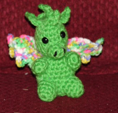 Baby Dragon - A crocheted dragon I designed.