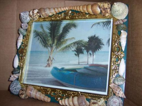 8x10 Shell Frame I made - Wanna buy it? Or one like it? I have many! Email me I'll send you more pics and info - all authentic real shells I found on Jacksonville's and Miami's beaches!