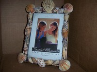 5x7 Shell Frame - email me for more info - they're all for sale and all handmade and all different and all real shells I personally found!