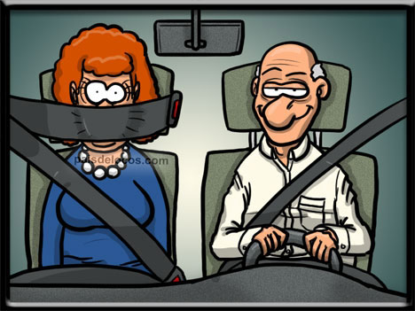 Safe Driving - Driving with wife mouth shut is advised for safe driving.
