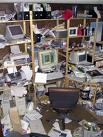 Thankfully, not our home office. - Messy desk winner.