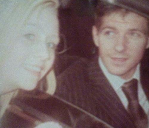 footballers and wags  - me and steven gerrard in liverpool at anfields ground 2005 