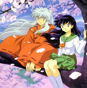 InuYasha and Kagome - InuYasha and Kagome sittng in a tree together