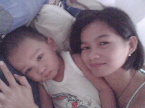 mother and son - this was taken after a nap last 2005.