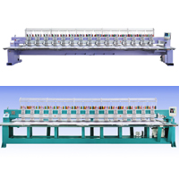 Flat Embroidery Machine - The machine widely used in making fashion,Curtain,bedspread,ornaments and craft. Frature: 1?The new special design of head structure can settle thread bounding problem during breaking.This design can improve efficienc greatly. 2?New technologies on lessening noise & tremor. Adopt mute machinery structure on machine. which lessen noise in surroundings. 3?With/withour auto-trimmer. 4?The max speed is up to 1000RMB 5?Multi-language operation system:Chinese,English,Korean,Spanish,Turkish can be available free. The language can be designed according to customer's requirements. 6?Control system can directly read the design of DST & DSB. 7?USB port & floppy port conveniently data transfer.