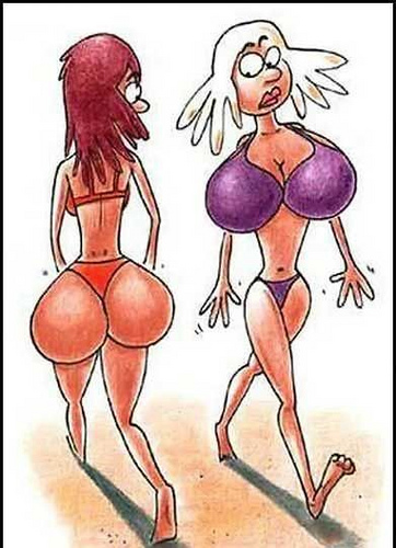 two kinds of big - is that two girls admire each other?