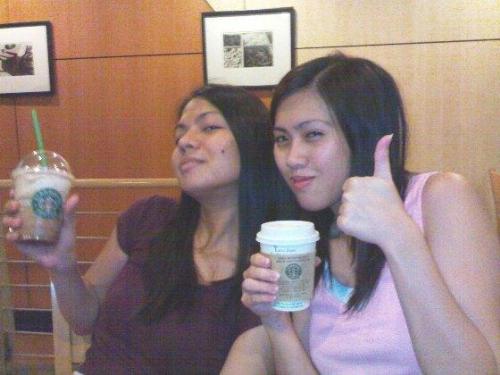 starbucks drunks - here is a photo of me and my niece in starbucks. it was about 2 in the morning. we (me, my niece, my nephew, another niece and her boyfriend) had a some alcoholic drinks at home. and when we felt a little tipsy, we decided to go to starbucks for some drinks.