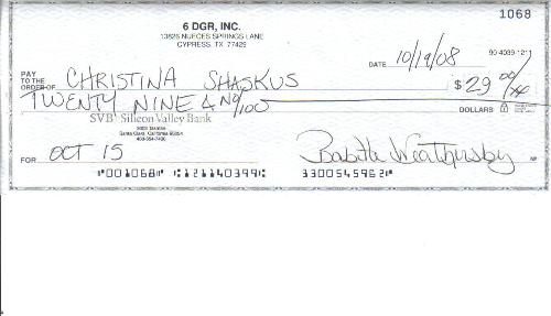Proof- Rare 6dgr check -due to Snafu in Direct Dep - I got paid by check for last week. since a problem caused them not to be able to due their normal by weekly direct deposit. They still honor their word and sent out payments if you wnted them right away.