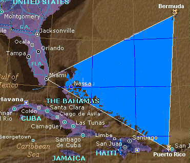 Bermuda triangle - This is the map of the Devil's triangle : Bermuda triangle.
