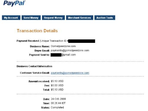 Gomez Payment proof - I received $5.10 from gomez peer. Eventhough it was not big, It was free.