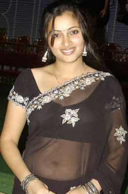 indian woman - in a black saree..