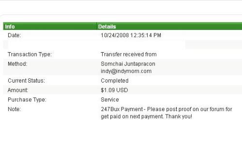 Payment from 247bux - My first payment from 247bux