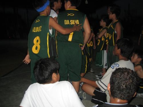in a basketball - kids basketball game