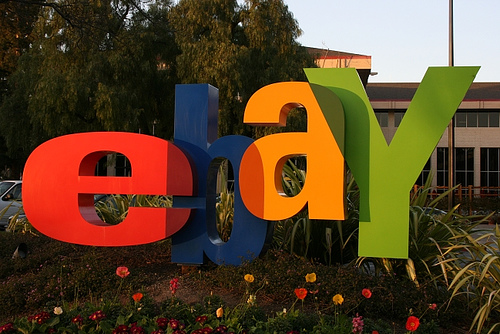 Ebay - Ebay logo in a garden, its in front of the Ebay building.