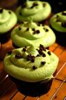 chocolate muffins - green on top