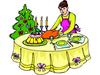 a lady setting a christmas supper table - a lady setting a CHRISTMAS supper table