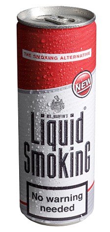 The Latest Invention for Smokers - A company has created a fruit-flavoured herbal drink that claims to deliver the same fix as cigarettes.  Called Liquid Smoking, it promises an instant high followed by a 'euphoric calming feeling'.