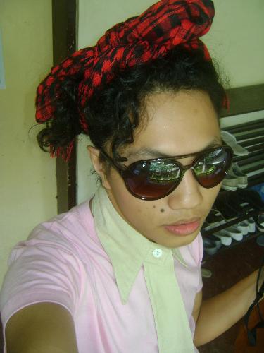 me with red scarf - im inspired with scarlet dela rhea from 'iisa pa lamang' series...
