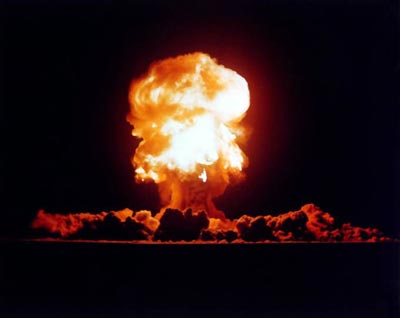 mushroom cloud - this is a typical nuclear explosion.