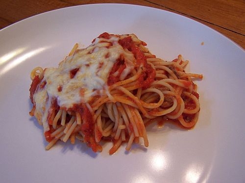 Easy Pasta recipe  - Spaghetti Pizza picture for recipe discussion