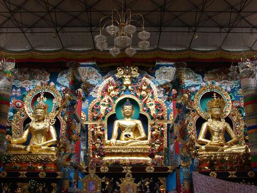 buddha - Statue of buddha inside a monastery.