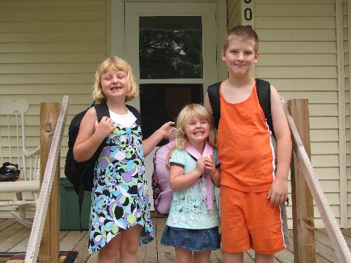 first day of school - First day of school, 2008. Are those little monsters, I mean KIDS, cute?