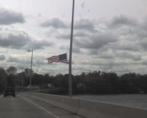 Flag on bridge - The flag on the bridge