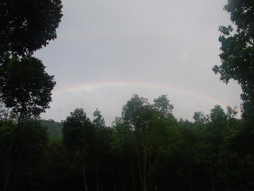 Rainbow in the sky - A rainbow shot in the sky while we were in the picnic spot.