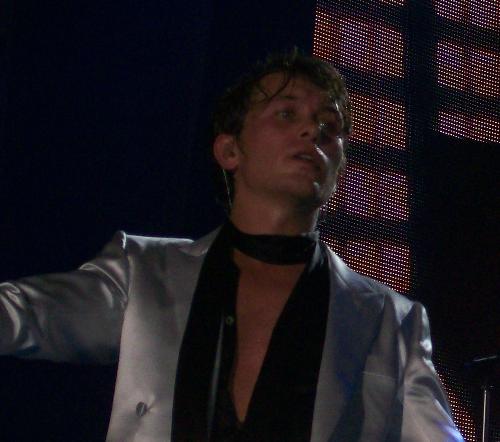 Take That - Mark Owen from Take That, on the first night of Beautiful World tour Live in Belfast