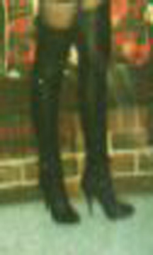 Thigh Highs - My honey gave these two me probably about 10 years ago. I never could walk gracefully in them. He found another pair with a flat heel on them that I am quite comfortable in.