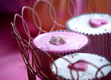 Cupcakes - Pretty cupcakes in a wire basket.