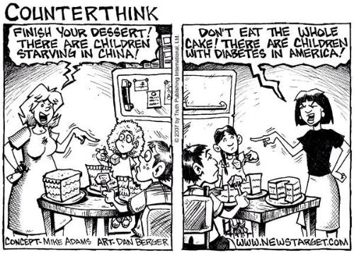 The difference between American mother and Chinese - I found the picture in a piece of news from China daily entitled'Diabetes becoming major problem in China'  I think the pictures covers many meaning, how do you think? What do you read out of the picture?