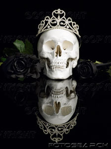 Skull wearing a tiara - I love this, I think it would be a great addition to my bedroom