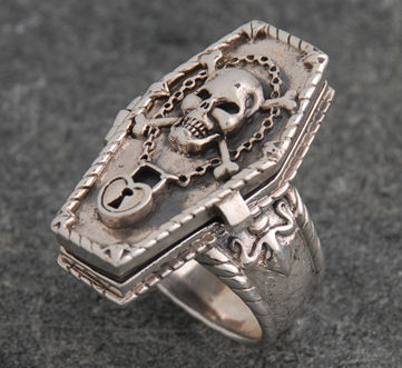 Goth/Pirate Coffin Ring - One of my favorite coffin rings of all time. I always knew Pirates were a tad on the Goth side, he he