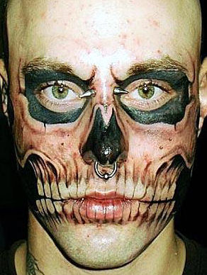 Skull Face Tattoo - Awesome tattoo if you ask me