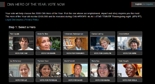 CNN&#039;s Hero Website - CNN&#039;s hero website which sings the praises of community activists and planet defenders but offers no mention of any U.S. soldier.