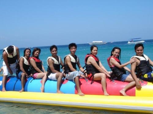 banana boat ride - this was taken summer of 2007. my friends and i went to puerto galera, mindoro, philippines.